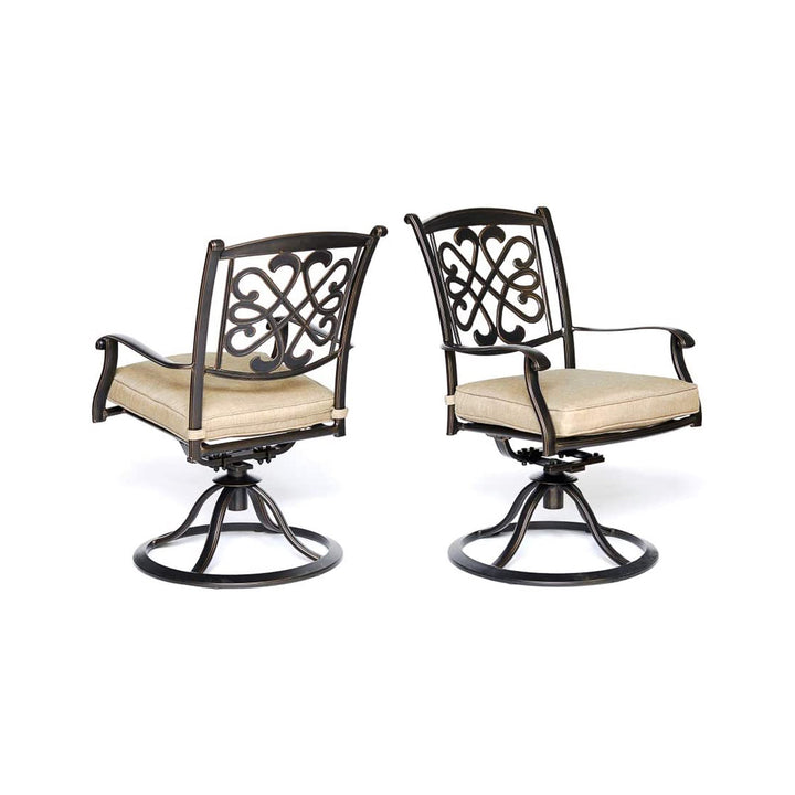 ALSACE-RHODES Collection Patio Dining Set (4 swivel chairs + 1 dining table)