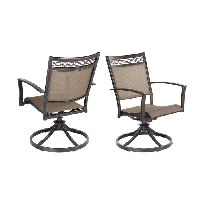 ALSACE Chain-pattern Swivel Chair - 2 piece set