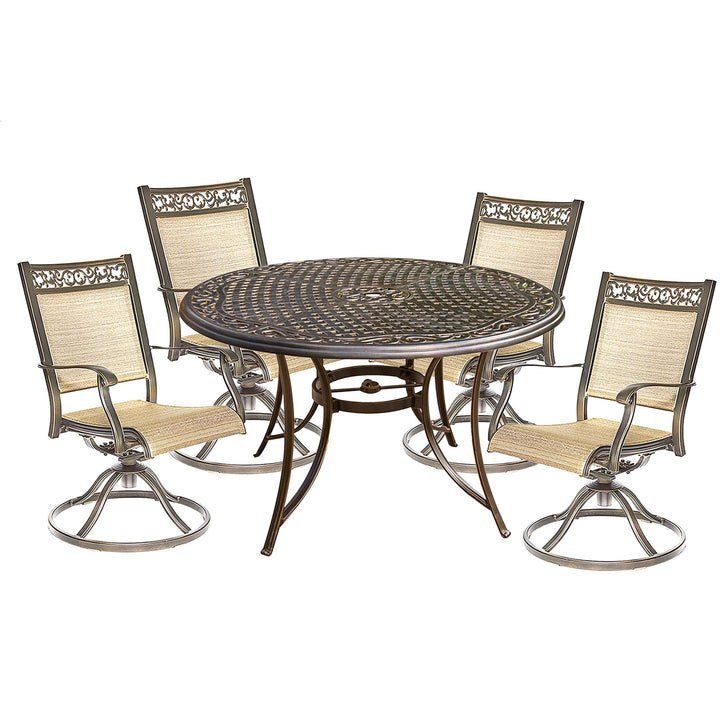 ALSACE-MONACO Collection Patio Dining Set (4 dining chairs + 1 dining table)