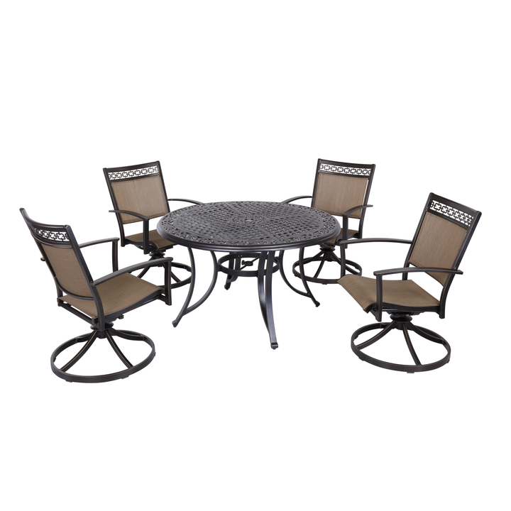 ALSACE-NOIR Collection Patio Dining Set (4 dining chairs + 1 dining table)